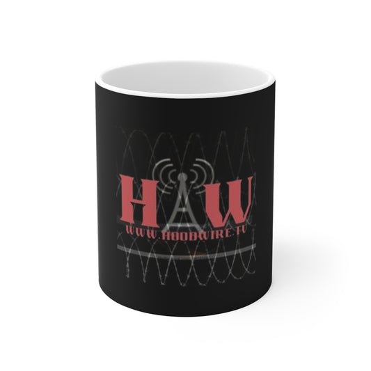Stylish Radio-Themed Mug for Music Lovers, Perfect Gift for Podcasters, Unique Coffee Cup, Vintage Design, HAW Logo Mug